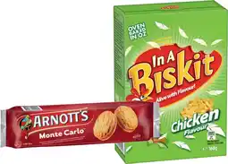 IGA Arnott’s Cream Biscuits 200‑250g or In A Biskit 145‑160g Selected Varieties offer
