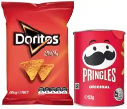 IGA Doritos Corn Chips, Smith’s Chips 45g or Pringles Chips 53g Selected Varieties offer