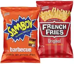 IGA French Fries or Samboy Potato Chips 175g Selected Varieties offer