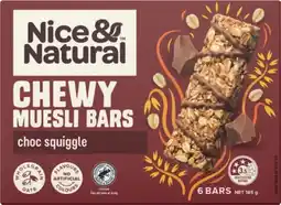 IGA Nice & Natural Chewy Muesli Bars 6 Pack Selected Varieties offer