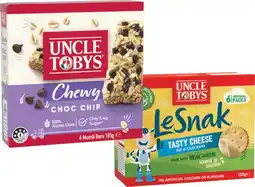 IGA Uncle Tobys Muesli Bars 5‑6 Pack, Le Snak or Roll Ups 6 Pack Selected Varieties offer