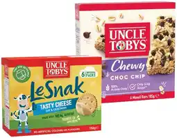 IGA Uncle Tobys Le Snak, Roll‑Ups 6 Pack or Muesli Bars 5‑6 Pack Selected Varieties offer