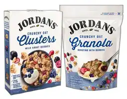 IGA Jordans Granola 500‑750g or Crunchy Oat Clusters 500g Selected Varieties offer