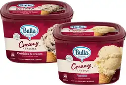 IGA Bulla Creamy Classics Ice Cream 2 Litre Selected Varieties offer