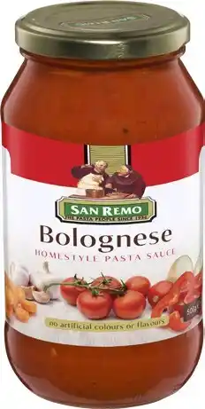 IGA San Remo Pasta Sauce 500g Selected Varieties offer