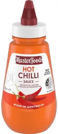 IGA MasterFoods Hot Chilli, Tomato or Barbecue Squeezy Sauce 250mL offer