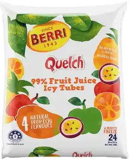 IGA Berri Quelch 99% Fruit Juice Icy Tubes 24 Pack Selected Varieties offer