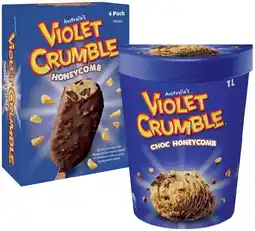 IGA Hershey’s, Violet Crumble or Reese’s Ice Cream 1 Litre or 4 Pack Selected Varieties offer