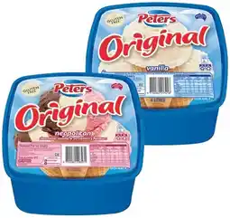 IGA Peters Original Ice Cream 4 Litre Selected Varieties offer