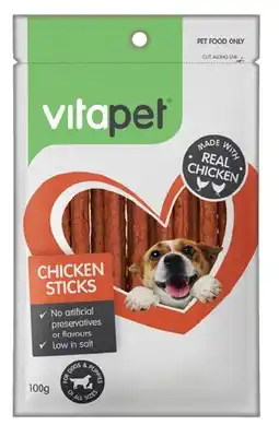 IGA Vitapet Chicken Sticks Dog Treat 100g offer