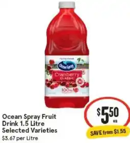 IGA Ocean Spray Fruit Drink offer