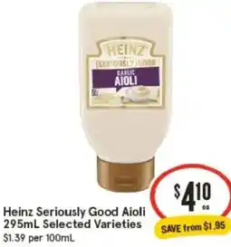 IGA Heinz Seriously Good Aioli offer