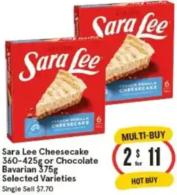 IGA Sara Lee Cheesecake or Chocolate Bavarian offer