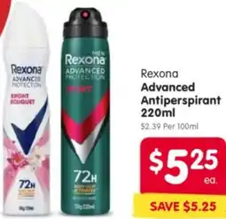 Spar Rexona Advanced Antiperspirant offer