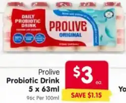 Spar Prolive Probiotic Drink offer