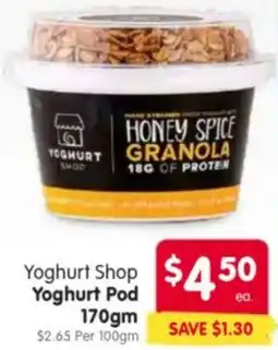 Spar Yoghurt Shop Yoghurt Pod offer