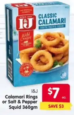Spar Calamari Rings or Salt & Pepper Squid offer