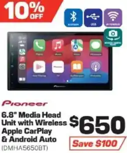 Repco Pioneer 6.8" Media Head Unit with Wireless Apple CarPlay & Android Auto offer