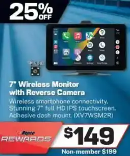 Repco 7" Wireless Monitor with Reverse Camera offer