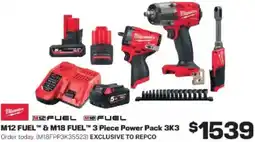 Repco M12 FUEL & M18 FUEL 3 Piece Power Pack 3K3 offer