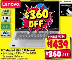 JB Hi-Fi 14" Ideapad Slim 5 Notebook offer
