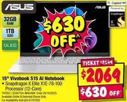 JB Hi-Fi 15" Vivobook S15 Al Notebook offer