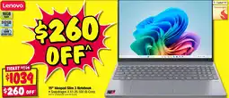 JB Hi-Fi Lenovo 15" Ideapad Slim 3 Notebook offer