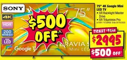 JB Hi-Fi 75" 4k google mini led tv offer