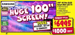 JB Hi-Fi 100" 4k neo qled smart mini led tv offer