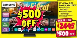 JB Hi-Fi 75" 4k neo qled smart al mini led tv offer