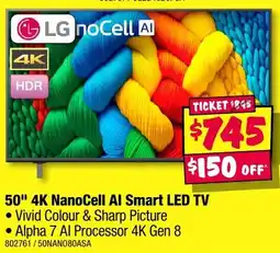 JB Hi-Fi 50" 4k nanocell al smart led tv offer
