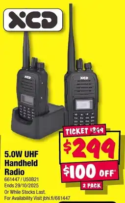JB Hi-Fi 5.0w uhf handheld radio offer