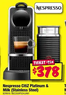 JB Hi-Fi Nespresso citiz platinum & milk (stainless steel) offer
