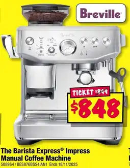 JB Hi-Fi The barista express impress manual coffee machine offer