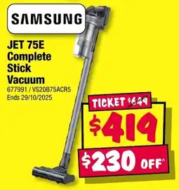 JB Hi-Fi Jet 75e complete stick vacuum offer