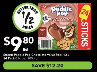 Ritchies Streets paddle pop chocolate value pack offer