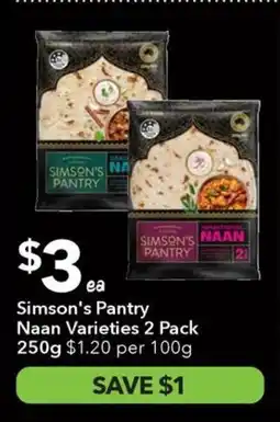 Ritchies Simson's pantry naan varieties offer