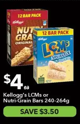 Ritchies Kellogg's lcms or nutri-grain bars offer