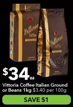 Ritchies Vittoria coffee italian ground or beans offer