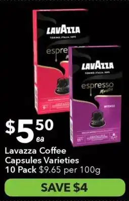 Ritchies Lavazza coffee capsules varieties offer