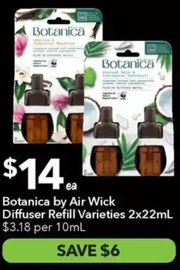 Ritchies Botanica by air wick diffuser refill varieties offer