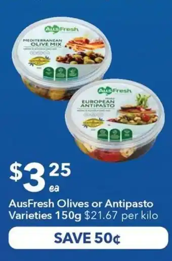 Ritchies Ausfresh olives or antipasto varieties offer