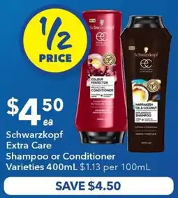 Ritchies Schwarzkopf extra care shampoo or conditioner varieties offer