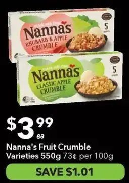 Ritchies Nanna's fruit crumble varieties offer