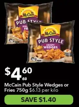 Ritchies Mccain pub style wedges or fries offer