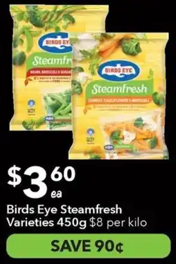 Ritchies Birds eye steamfresh varieties offer