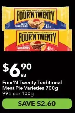 Ritchies Four'n twenty traditional meat pie varieties offer