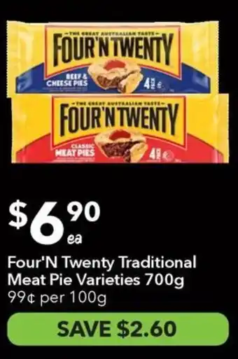 Ritchies Four'n twenty traditional meat pie varieties offer