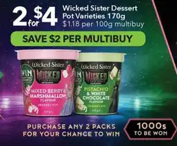 Ritchies Wicked sister dessert pot varieties offer