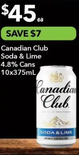 Ritchies Canadian Club Soda & Lime 4.8% Cans offer